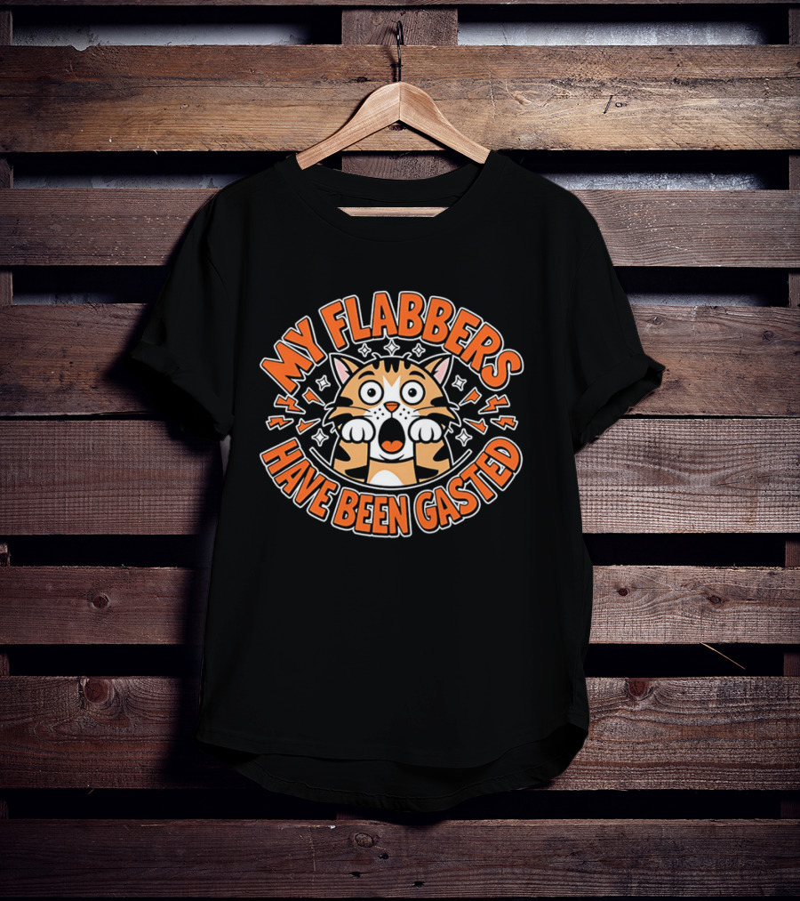 My Flabbers Have Been Gasted Cat Cartoon Expression T-Shirt