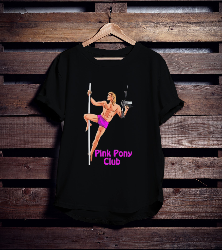 Pink Pony Club Pole Dancer With Gun T-Shirt