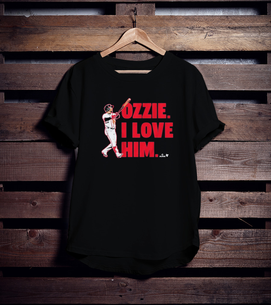 Ozzie I Love Him Baseball Player Swinging Bat T-Shirt