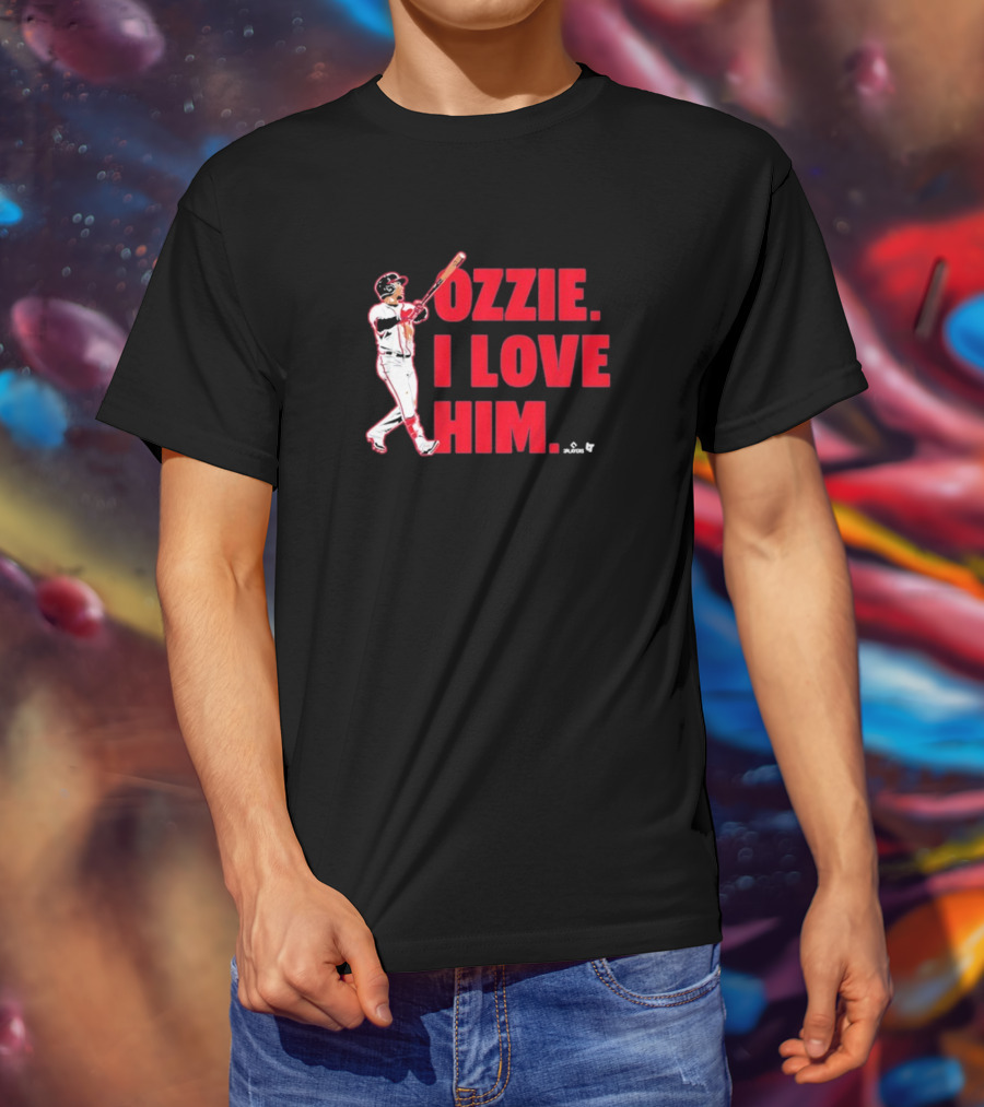 Ozzie I Love Him Baseball Player Swinging Bat T-Shirt