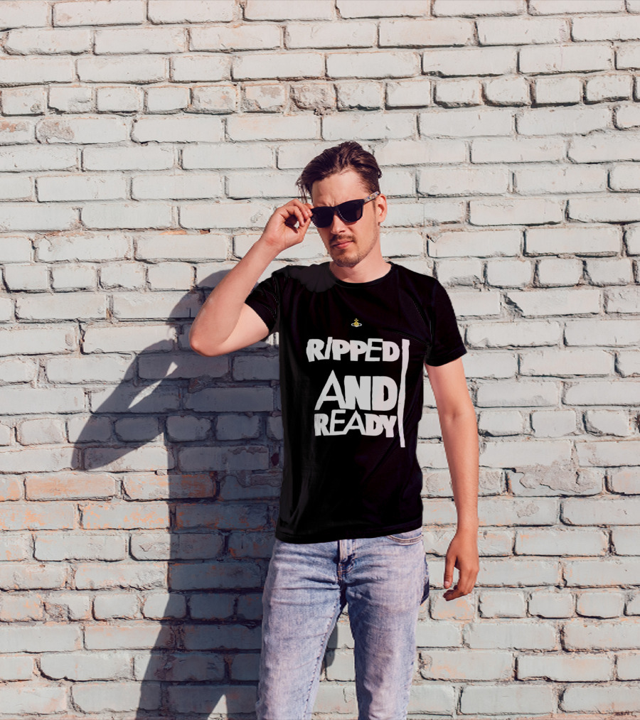 Ripped And Ready Chicken Dumbbell Fitness Motivation T-Shirt