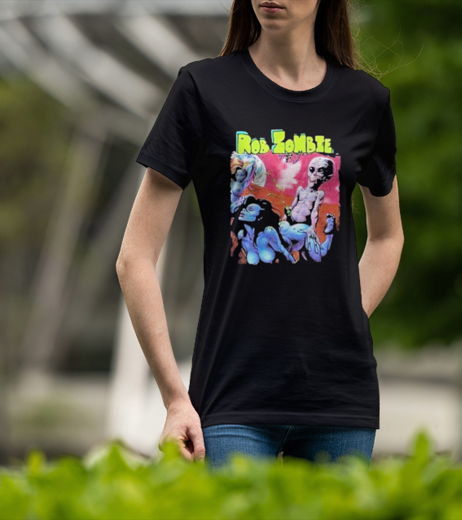 Rob Zombie Colorful Extraterrestrial Humor Scene T-Shirt