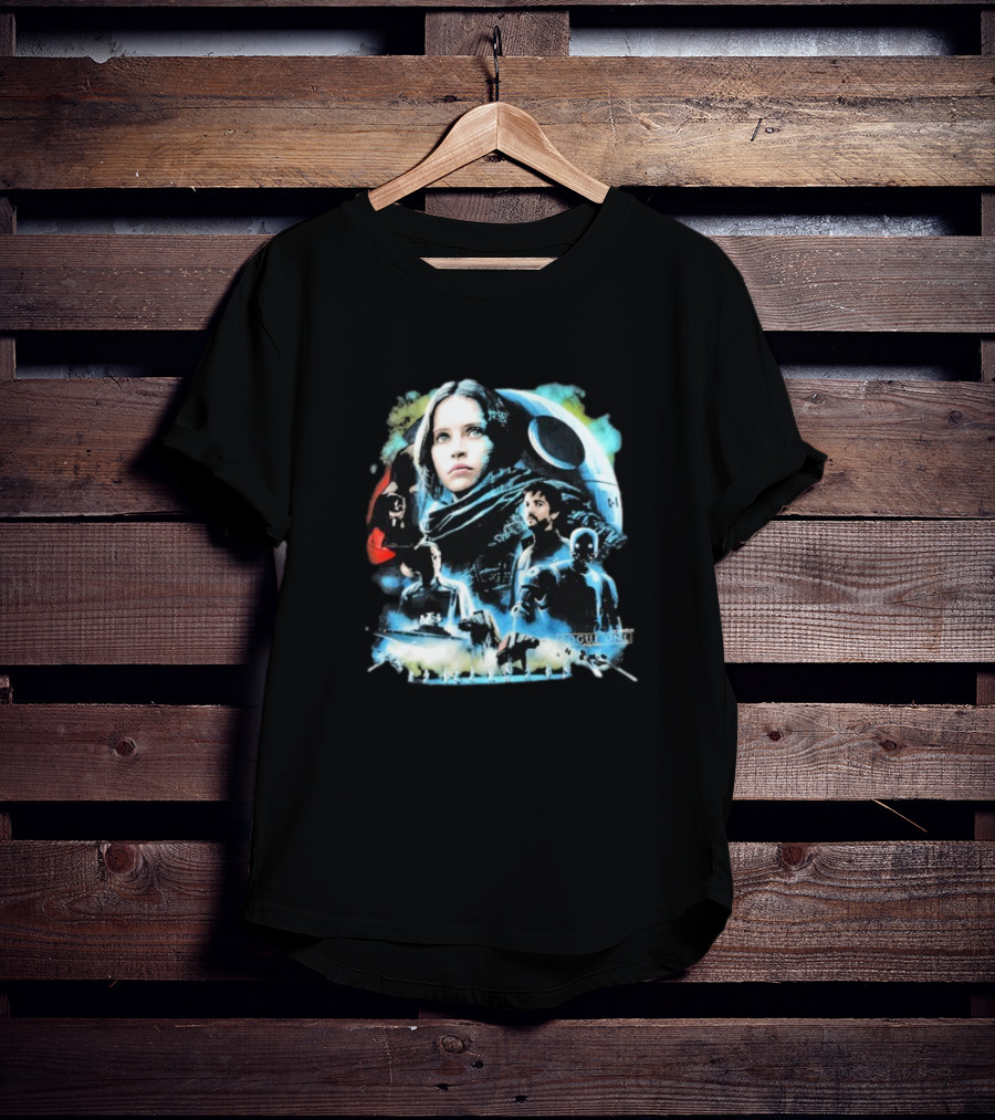 Rogue One A Star Wars Story Geeks Rule 15 Jyn Erso Cassian K-2SO Darth Vader Silkscreen T-Shirt