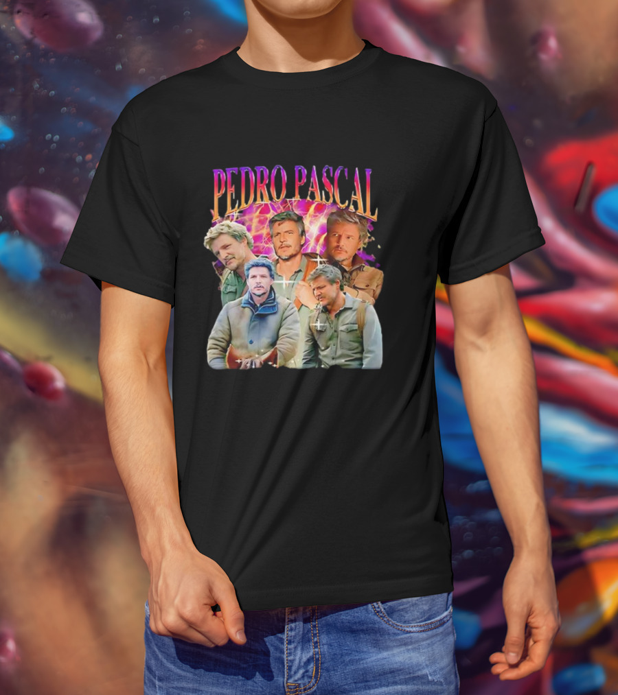 Pedro Pascal Joel Miller Retro Collage T-Shirt