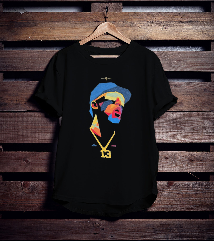 Ronald Acuna Jr 13 Abstract Geometric Style With Gold Chain And Colorful Hat T-Shirt