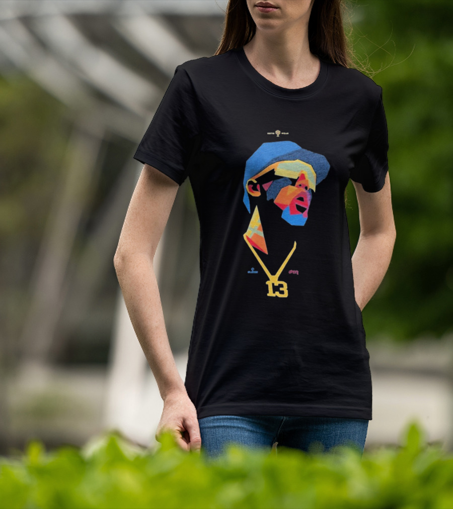 Ronald Acuna Jr 13 Abstract Geometric Style With Gold Chain And Colorful Hat T-Shirt