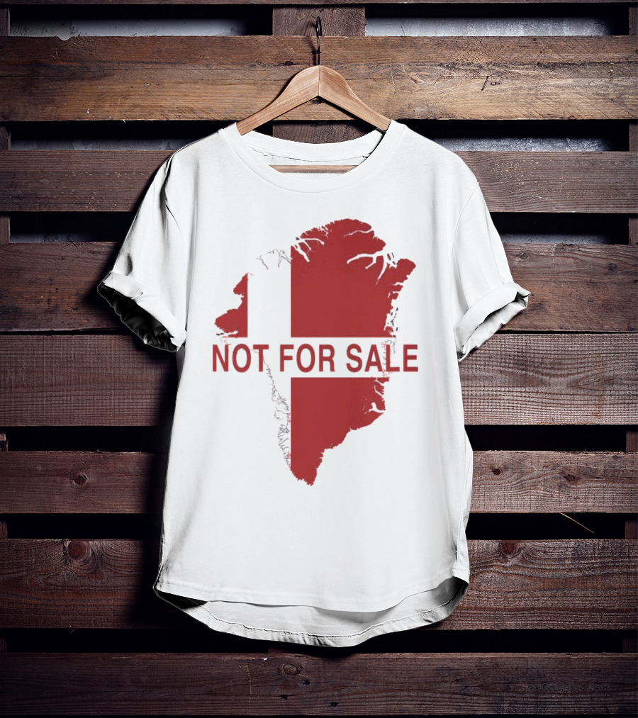 Greenland Not For Sale 2025 Red Map Protest T-Shirt