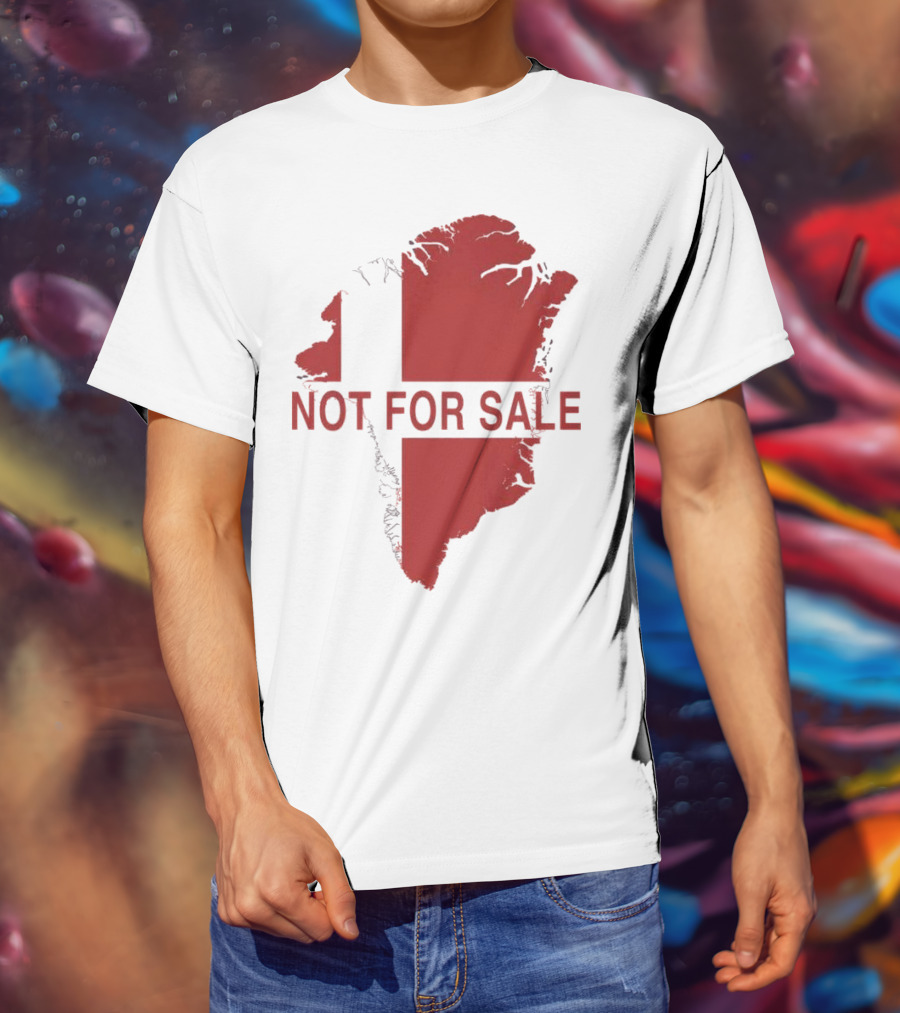 Greenland Not For Sale 2025 Red Map Protest T-Shirt