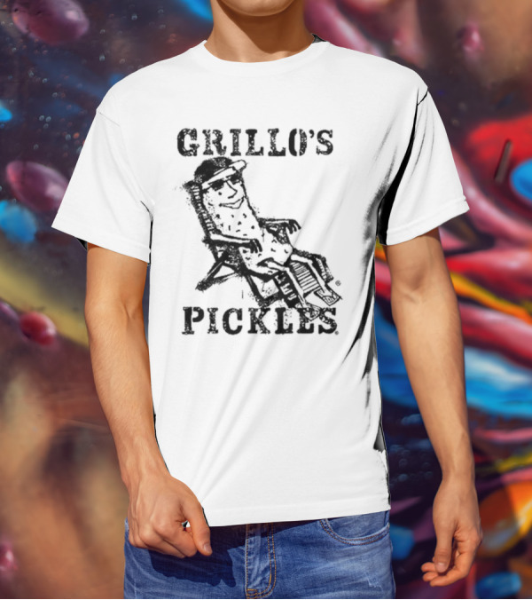 Grillo's Pickles Graffiti Pickle Image T-Shirt