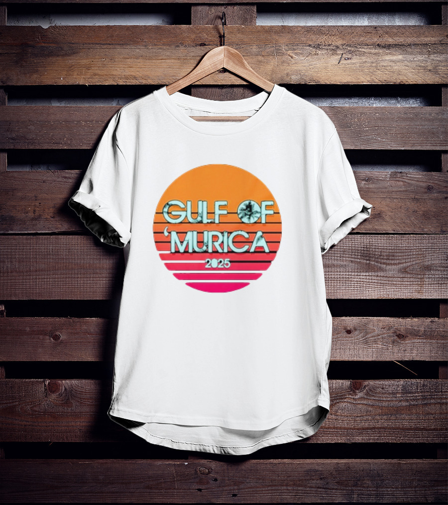 Gulf Of 'Murica 2025 Vintage Retro Sunset Vibe T-Shirt
