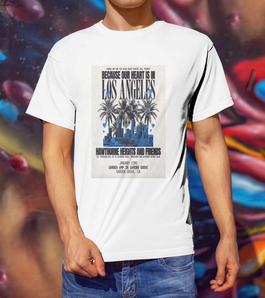 Garden Amp Concert Hawthorne Heights And Friends January 23 Garden Grove CA T-Shirt