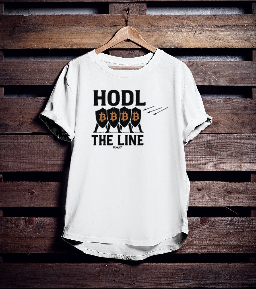 Hodl The Line Bitcoin Warrior Cryptocurrency Enthusiast BBB Pattern T-Shirt