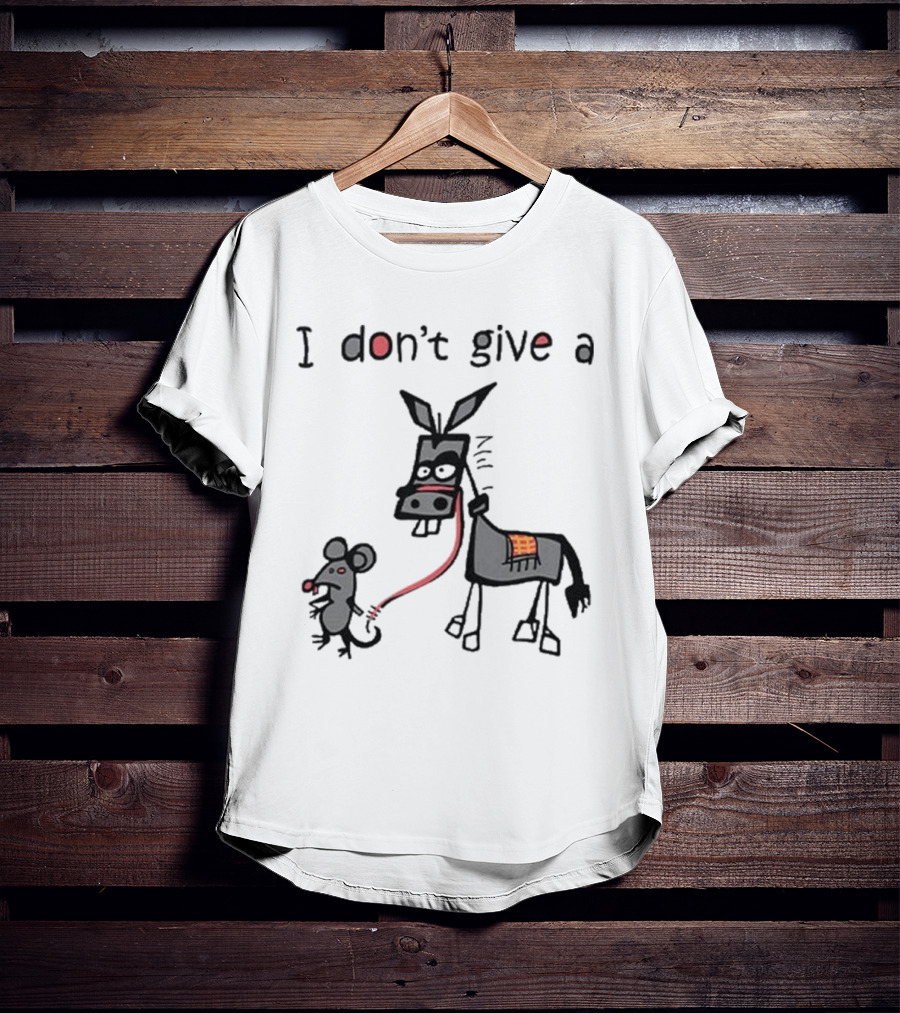 I Don’t Give A Rat Ass Mouse Donkey Iconic Whimsical Humor T-Shirt