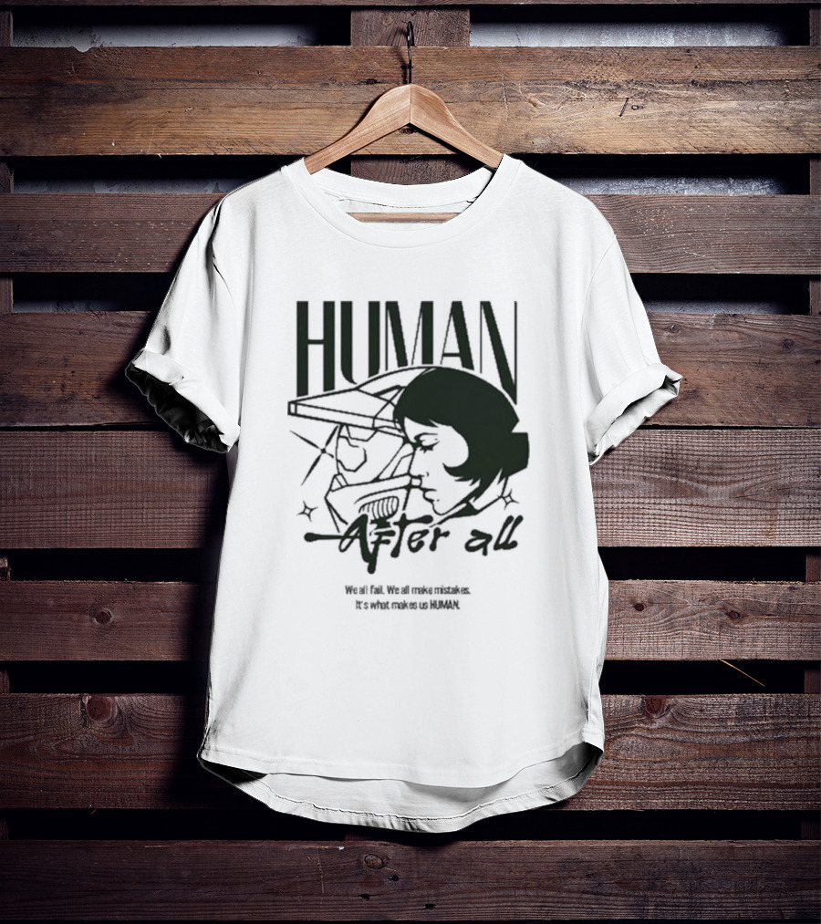 "Human After All Skeleton Outline Illustration" T-Shirt