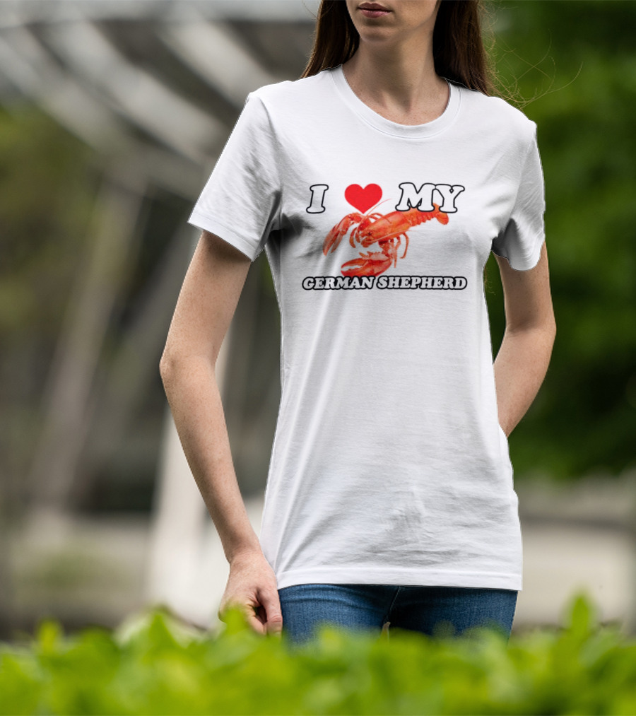 I Love My German Shepherd Lobster Heart T-Shirt