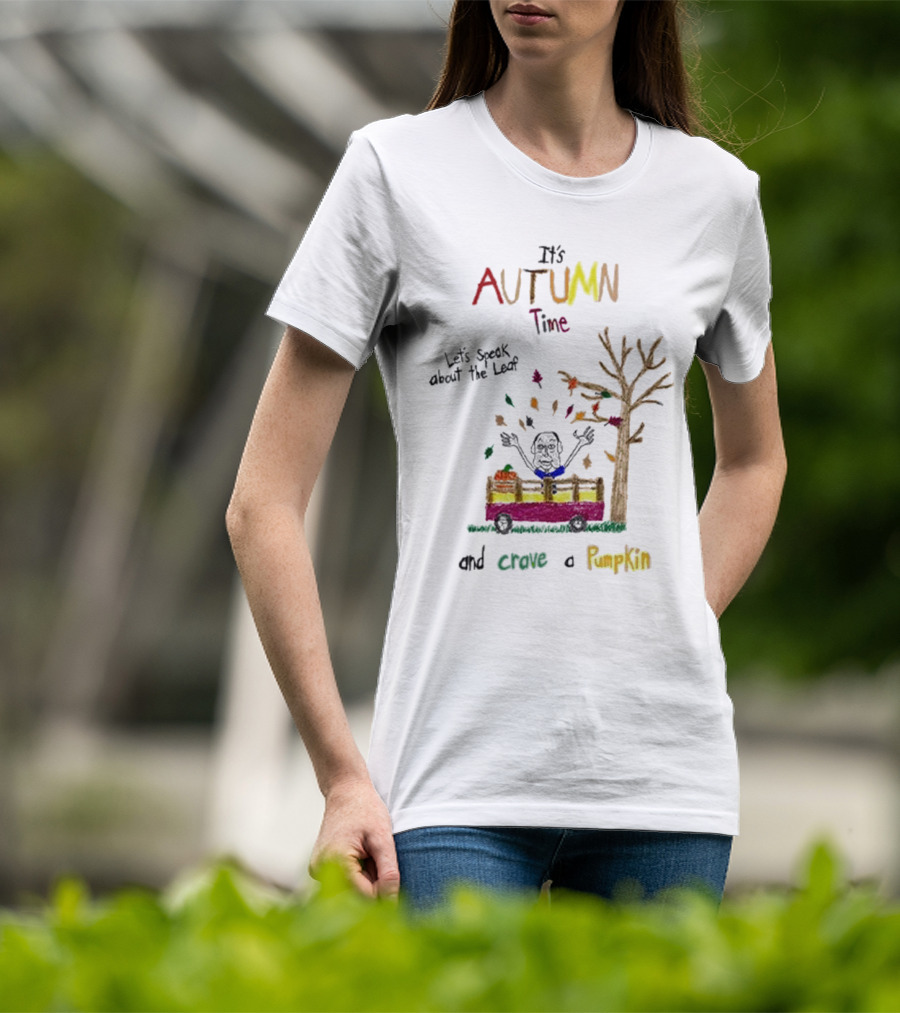 Autumn Time Leaves Falling Tree Carve Pumpkin Truck T-Shirt