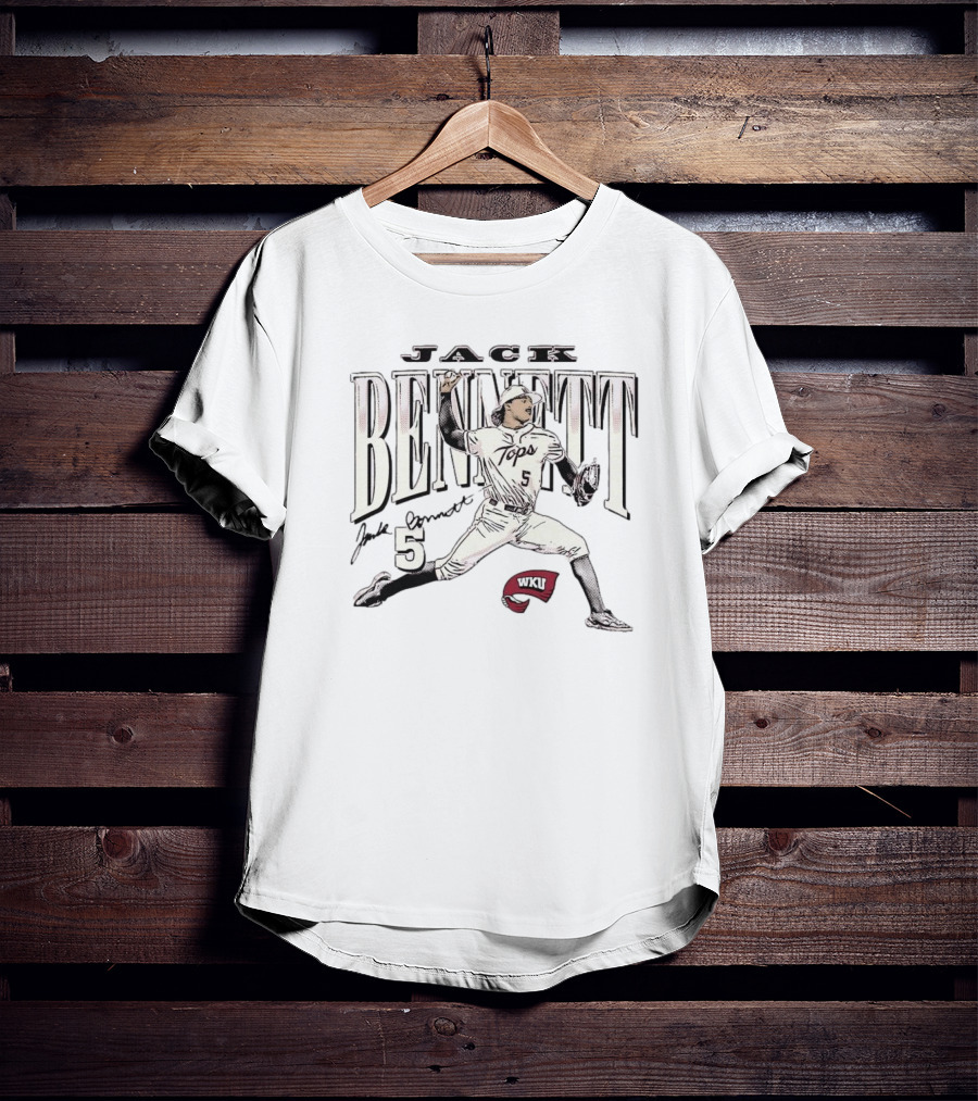 Jack Bennett 5 WKU Tops Western Kentucky Hilltoppers Baseball T-Shirt
