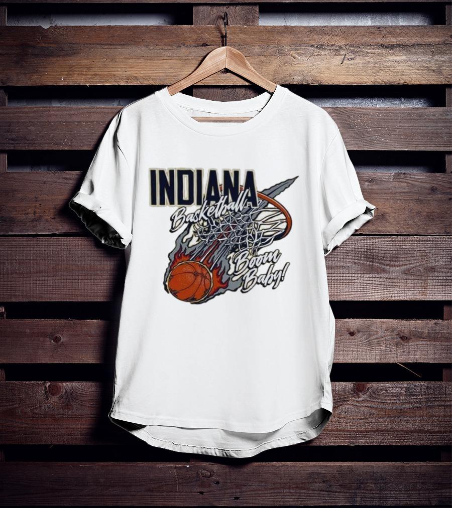 Indiana Pacers Basketball Boom Baby Fireball Slam Dunk T-Shirt