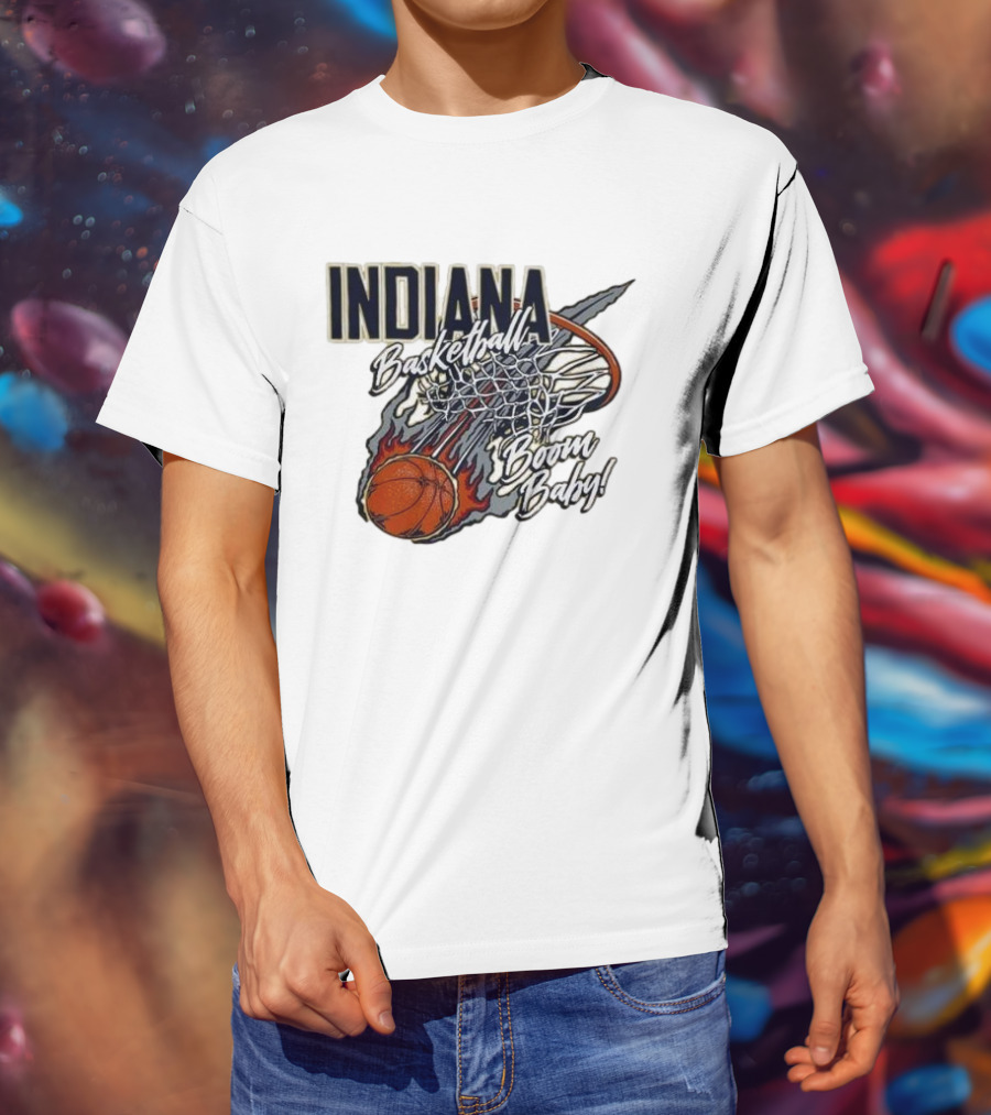 Indiana Pacers Basketball Boom Baby Fireball Slam Dunk T-Shirt