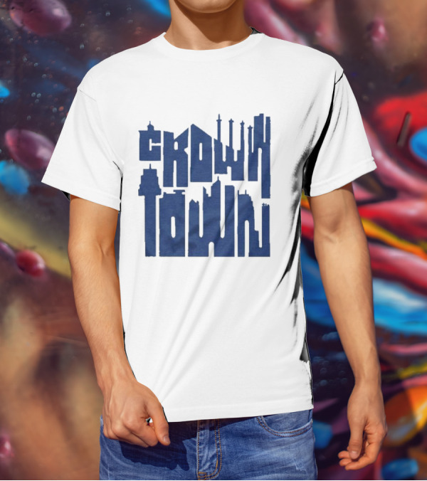 Kansas City Royals Crown Town Skyline Text Art T-Shirt