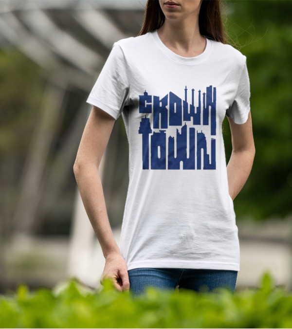 Kansas City Royals Crown Town Skyline Text Art T-Shirt