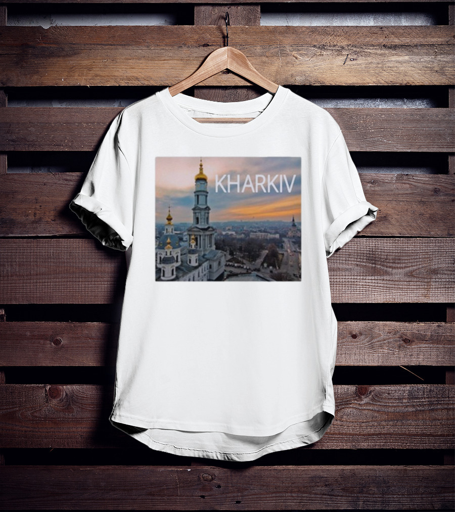 Kharkiv City Skyline With Famous Cathedral Sunset View T-Shirt