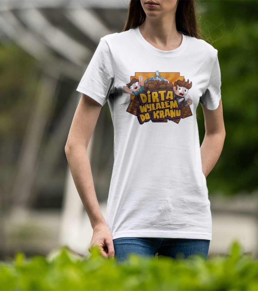 Koszulka Dirta Wylalem Do Kranu Zabawny Motyw Bloki Kreskówkowe T-Shirt