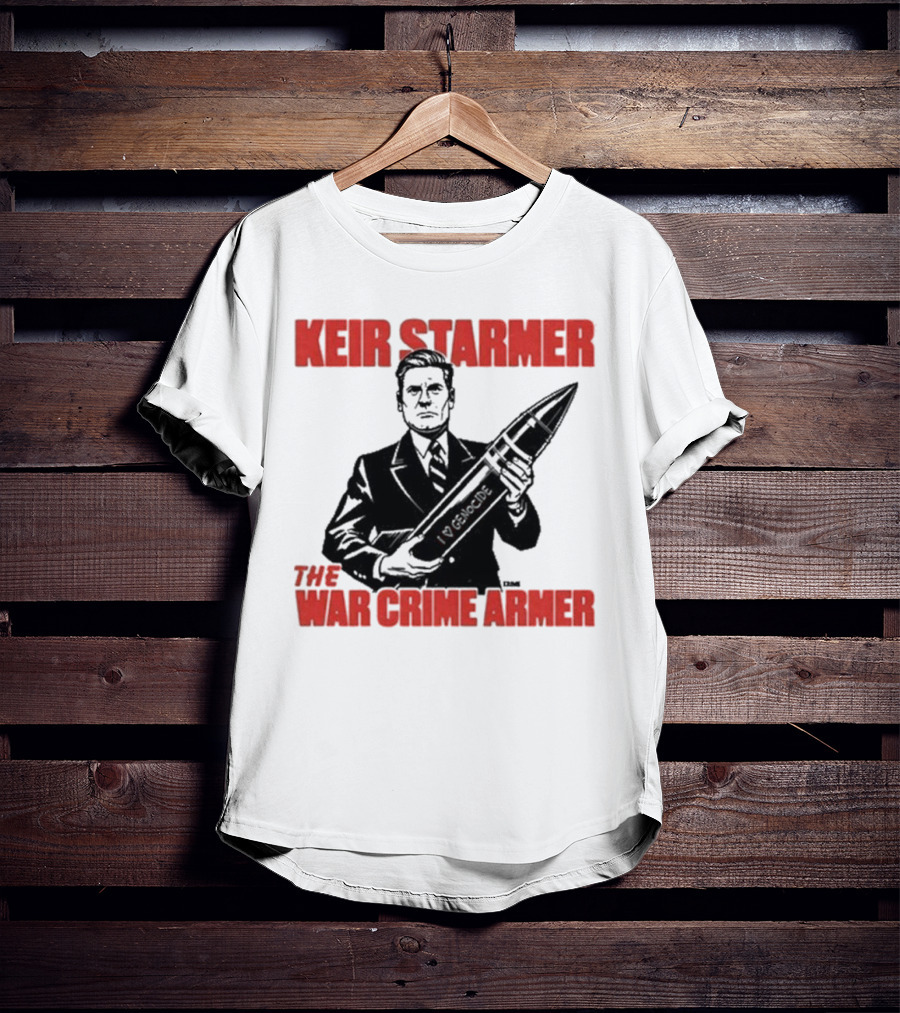 Keir Starmer The War Crime Armer Rocket Sketch T-Shirt