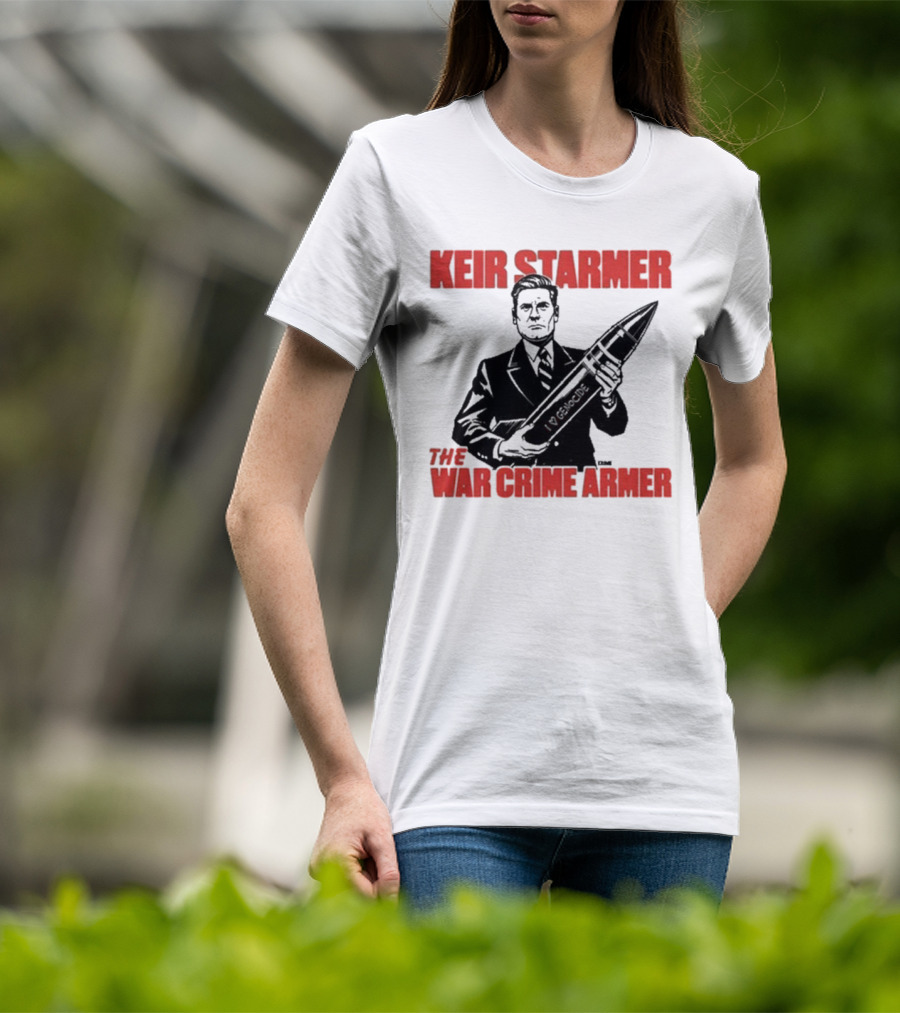 Keir Starmer The War Crime Armer Rocket Sketch T-Shirt