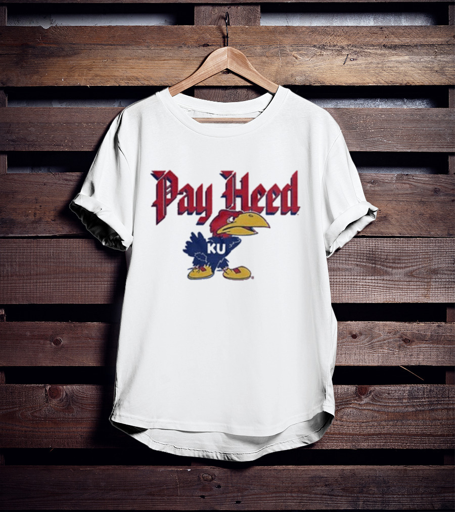 KU Pay Heed Jayhawk Vintage Style T-Shirt