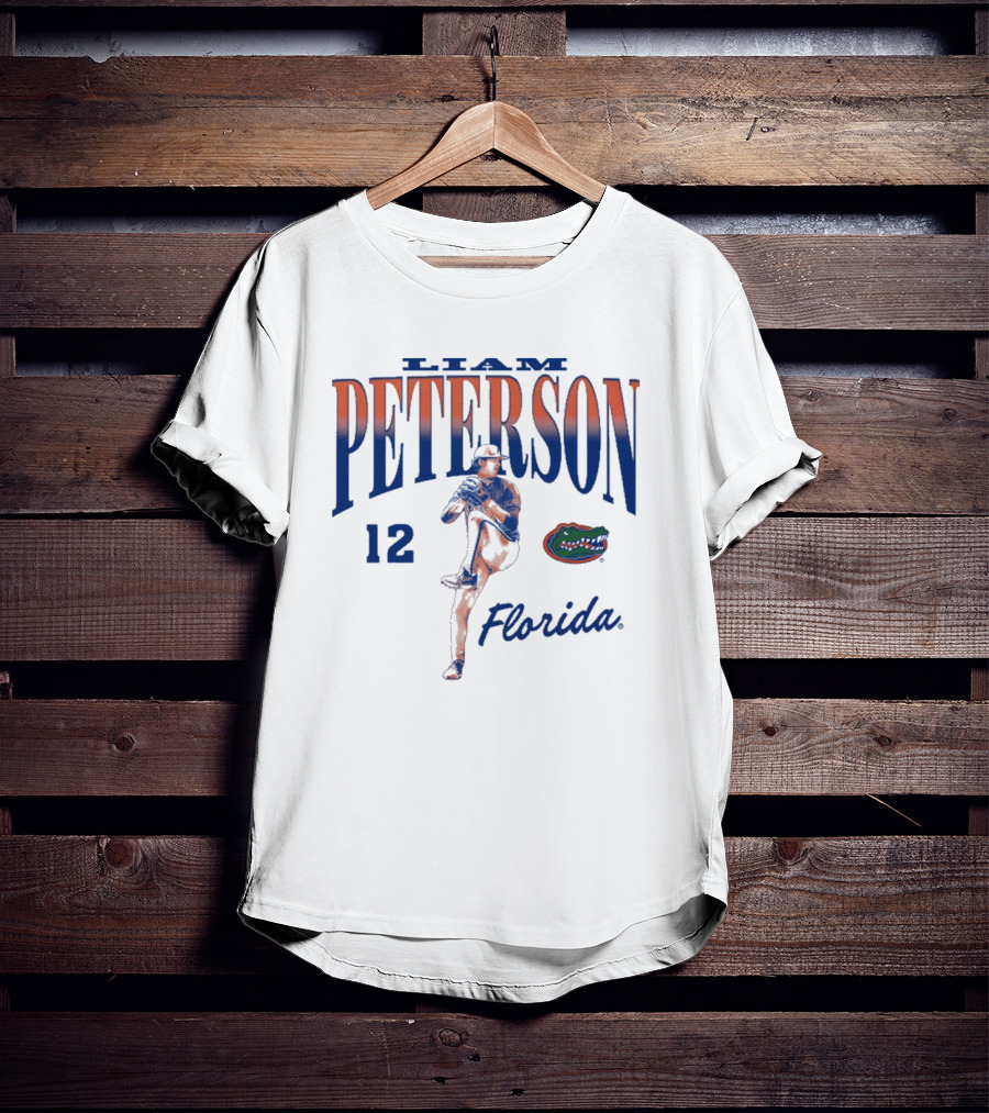 Liam Peterson 12 Florida Gators Baseball NCAA Division I 2025 T-Shirt