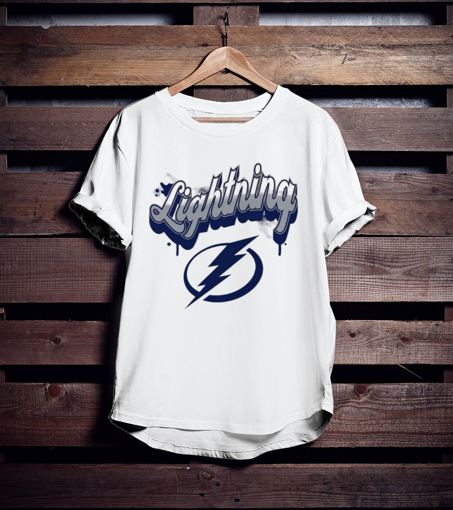 Lightning Script Blue Bolt Bubbly Tampa Bay T-Shirt