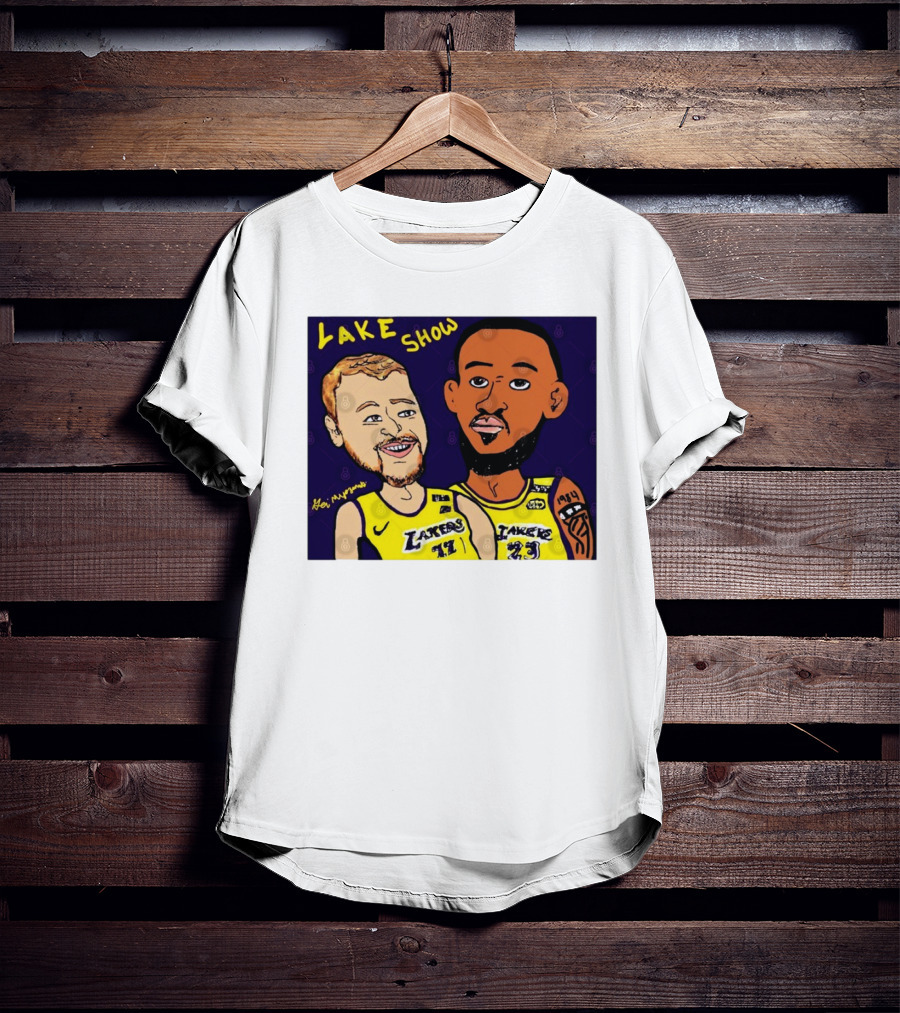 LeBron James And Luka Dončić Lake Show Lakers Cartoon Art 23 77 T-Shirt