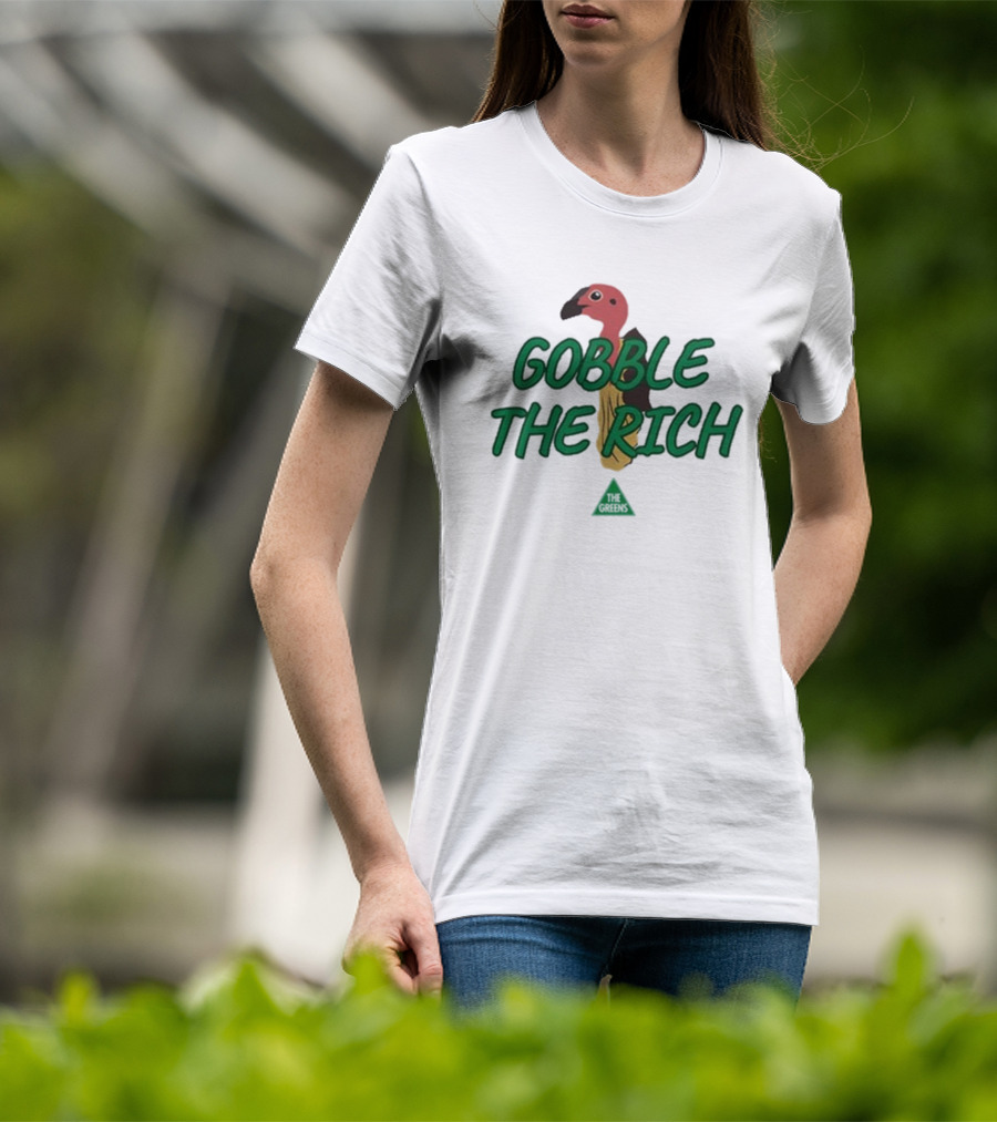 Larissa Waters Gobble The Rich Turkey Graphic T-Shirt