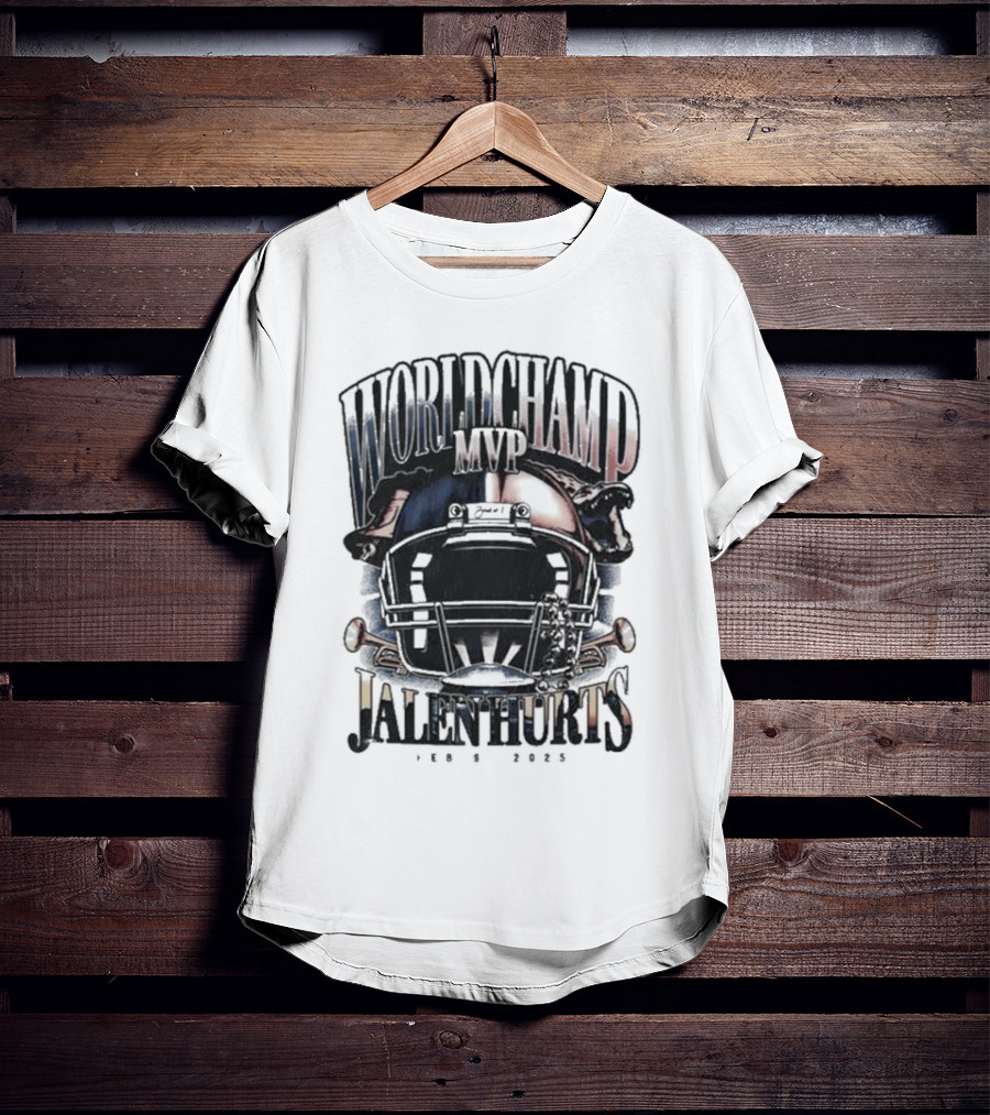 World Champ MVP Helmet Jalen Hurts Feb 9 2025 T-Shirt