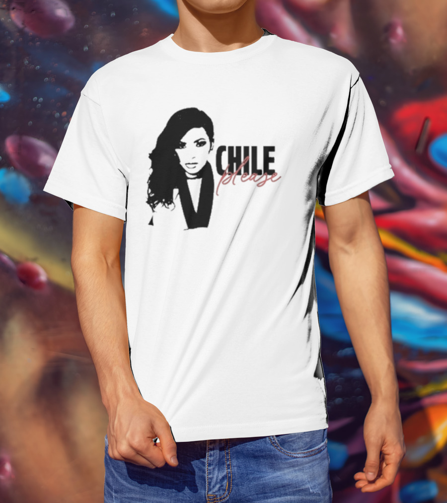 Jasmine Crockett Chile Please Silhouette Textured Portrait T-Shirt
