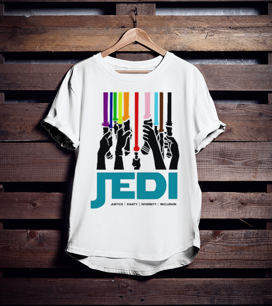 Jedi Justice Equity Diversity Inclusion Lightsaber Colors T-Shirt