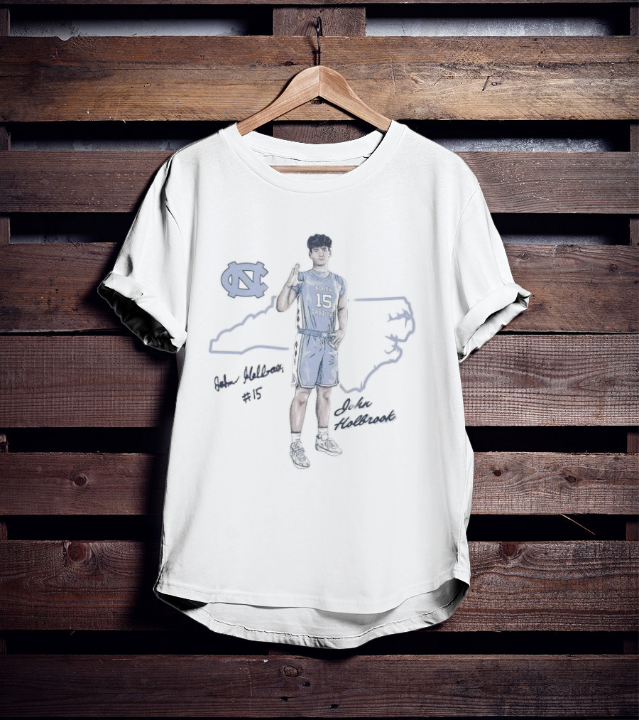 North Carolina Tar Heels John Holbrook Player Illustration Number 45 T-Shirt