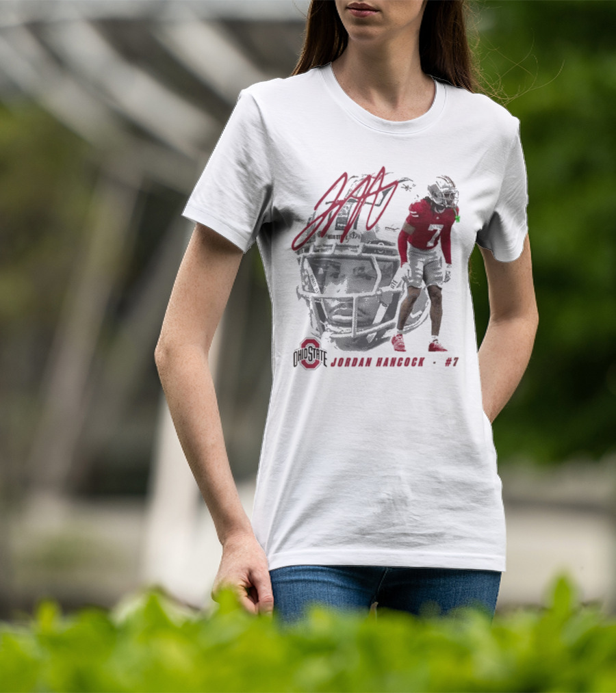 Ohio State Football Jordan Hancock #7 Player Signature T-Shirt