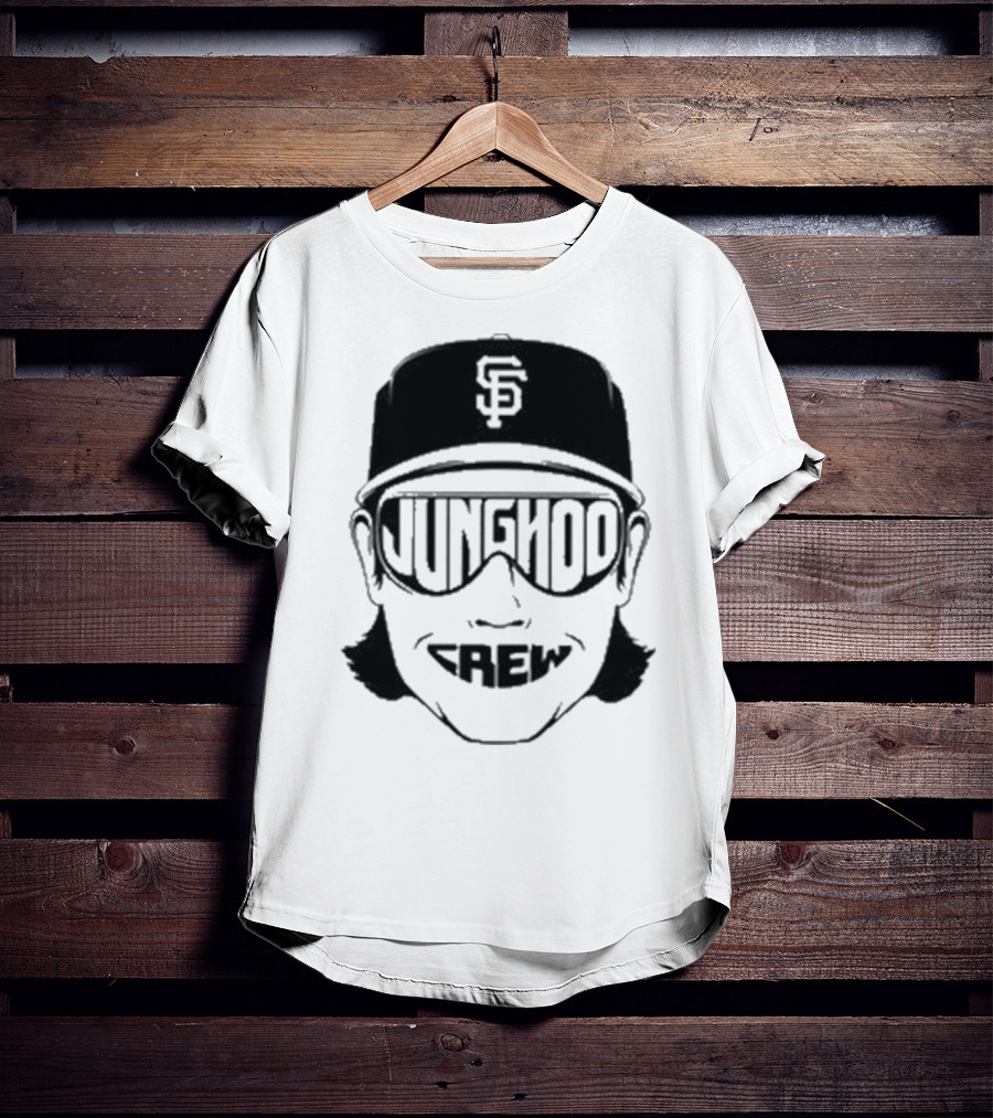 Jung Hoo Crew 2025 San Francisco Giants Baseball Cap And Sunglasses T-Shirt