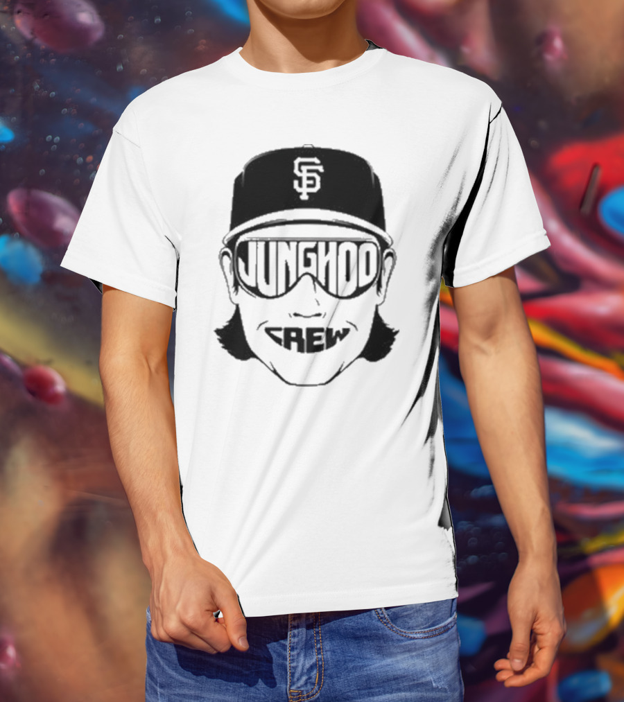 Jung Hoo Crew 2025 San Francisco Giants Baseball Cap And Sunglasses T-Shirt