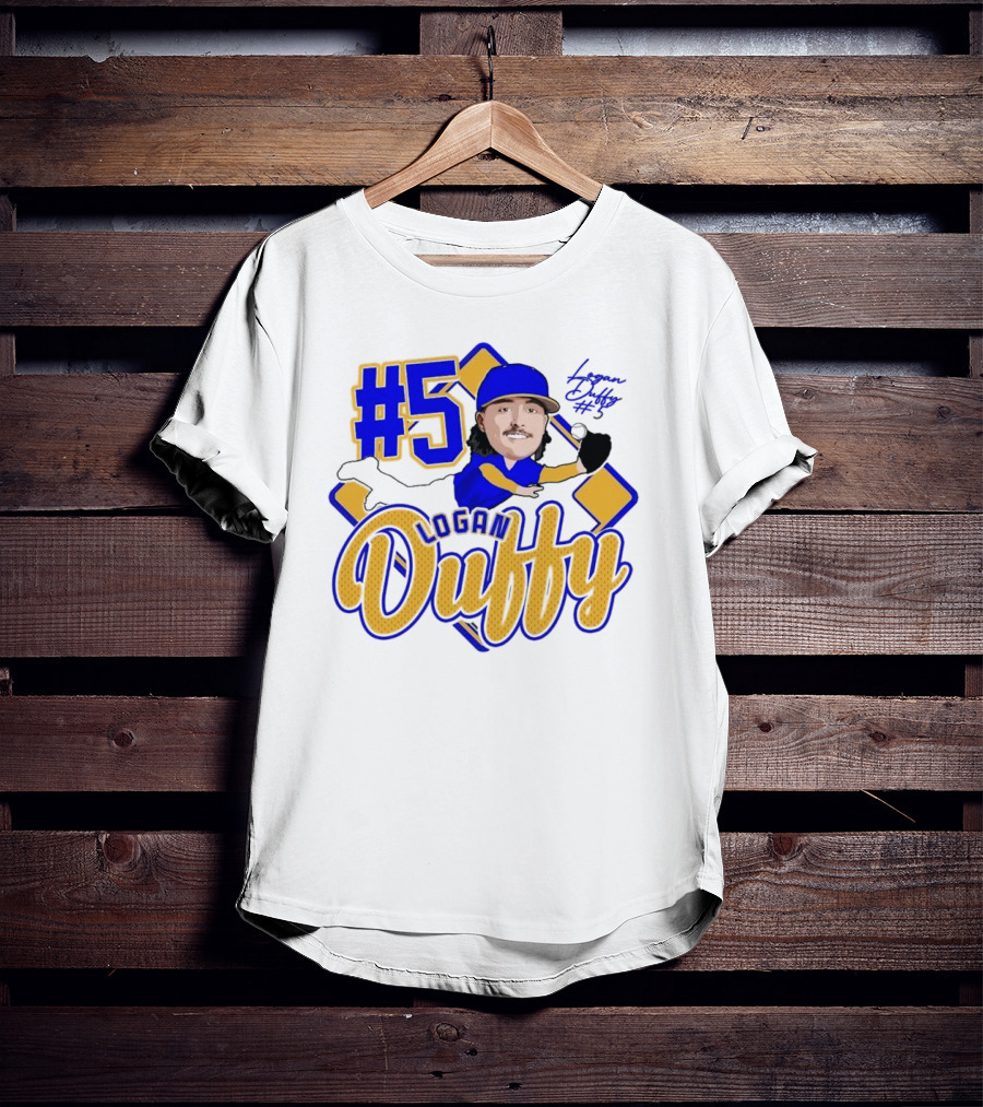 Logan Duffy #5 Baseball Player Illustration 2025 T-Shirt