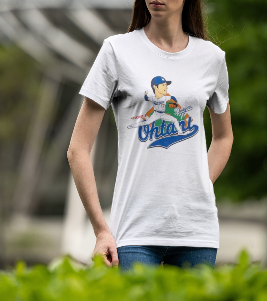 Los Angeles Dodgers Shohei Ohtani Cartoon Player Dodgers Ohtani T-Shirt