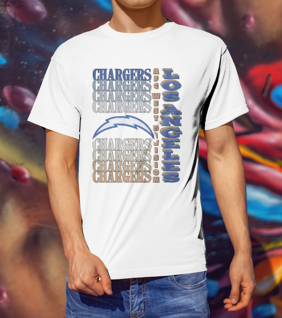 Los Angeles Chargers AFC West Division Chargers Bolt T-Shirt
