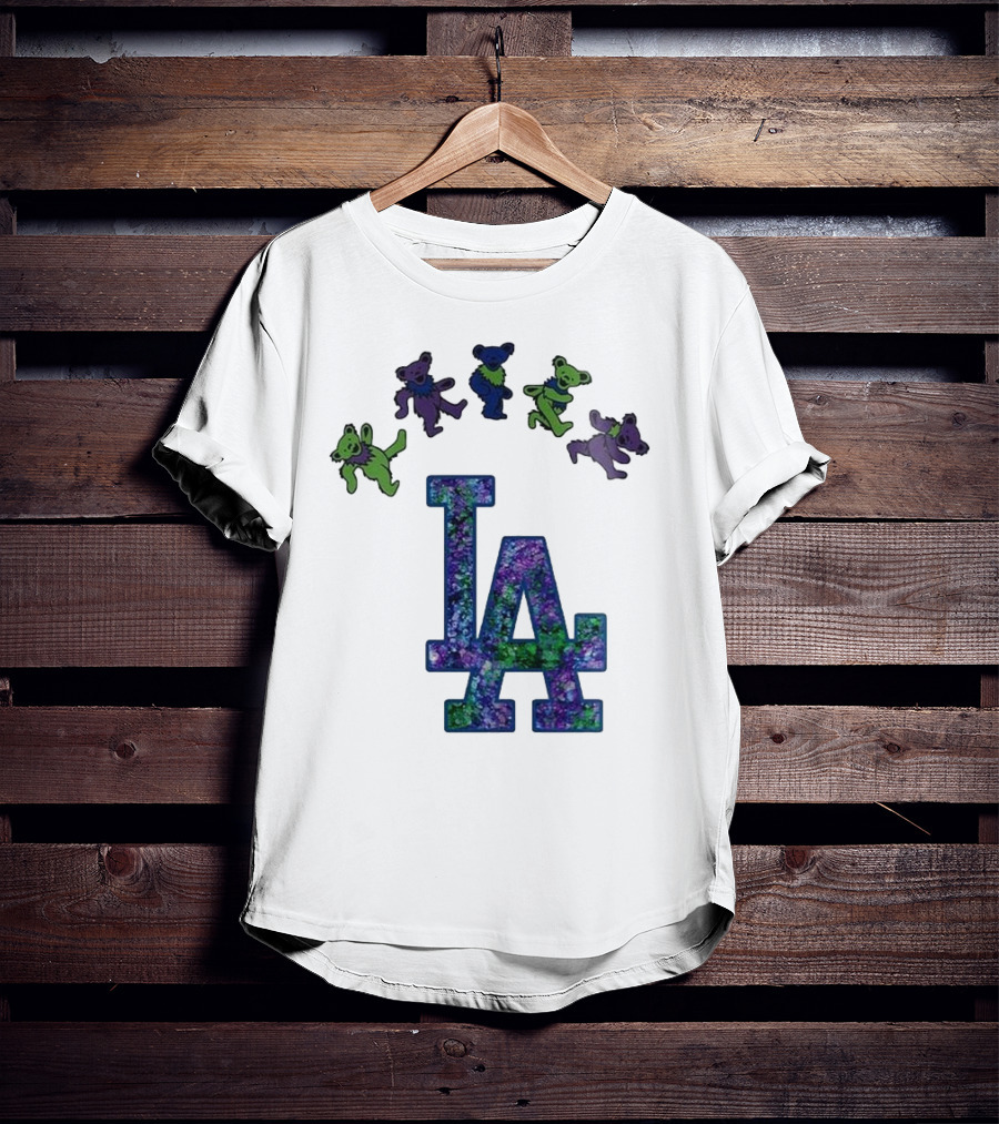 Los Angeles Dodgers Grateful Dead Night 2025 LA Logo Dancing Bears T-Shirt
