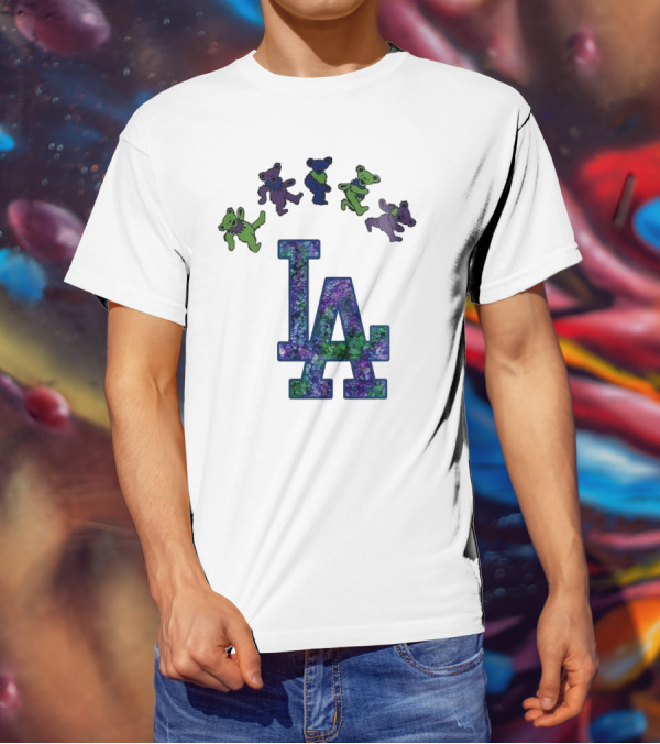 Los Angeles Dodgers Grateful Dead Night 2025 LA Logo Dancing Bears T-Shirt