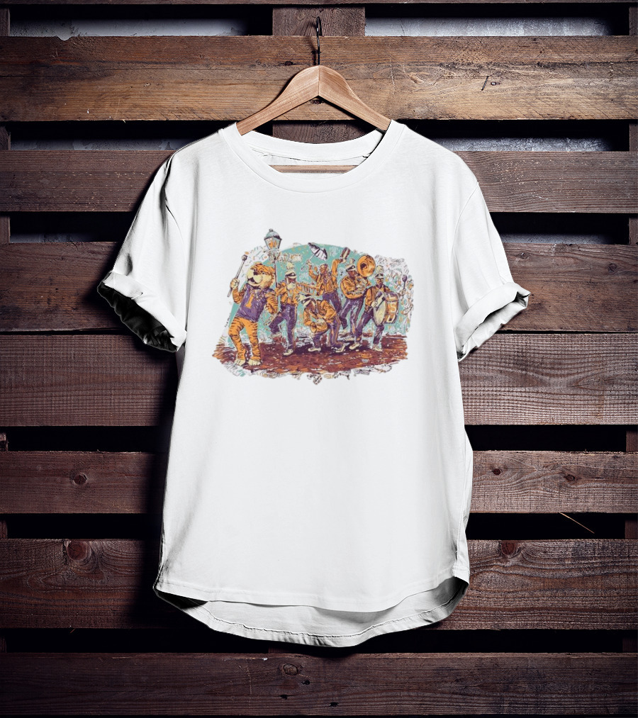 LSU Tigers Football Mardi Gras 2025 Band Parade Celebration T-Shirt