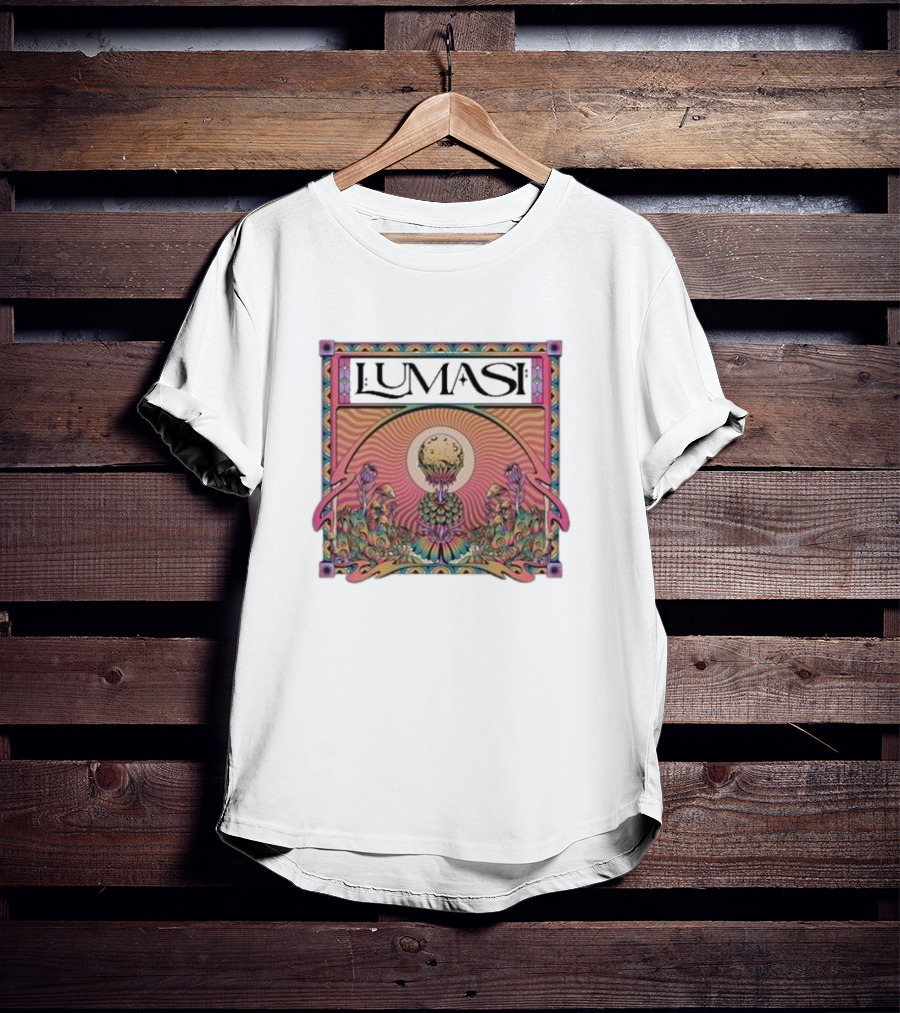 Lumasi Psychedelic Sun And Moon With Floral Elements T-Shirt