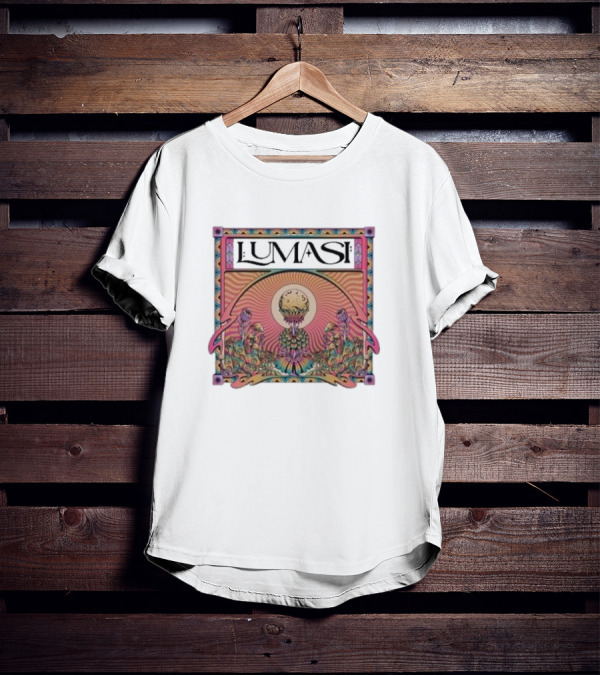 Lumasi Psychedelic Sun And Moon With Floral Elements T-Shirt