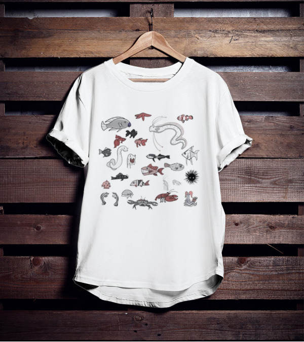 Marine Life Crustaceans And Fish Collection T-Shirt